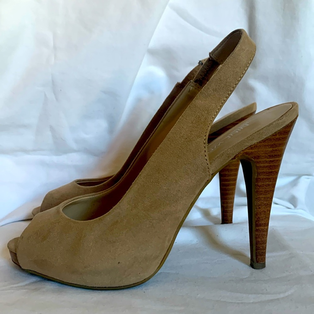 Nine West Open Toe suede slip on Pump